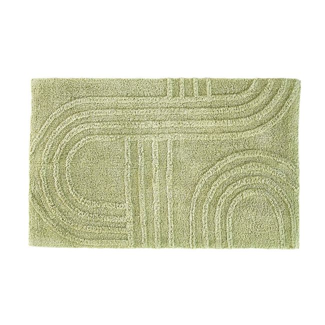 LUXURY GEO CARVED SAGE GREEN 50x80 Bath Mat