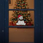 Merry Christmas Window Sticker - Polar Bear 