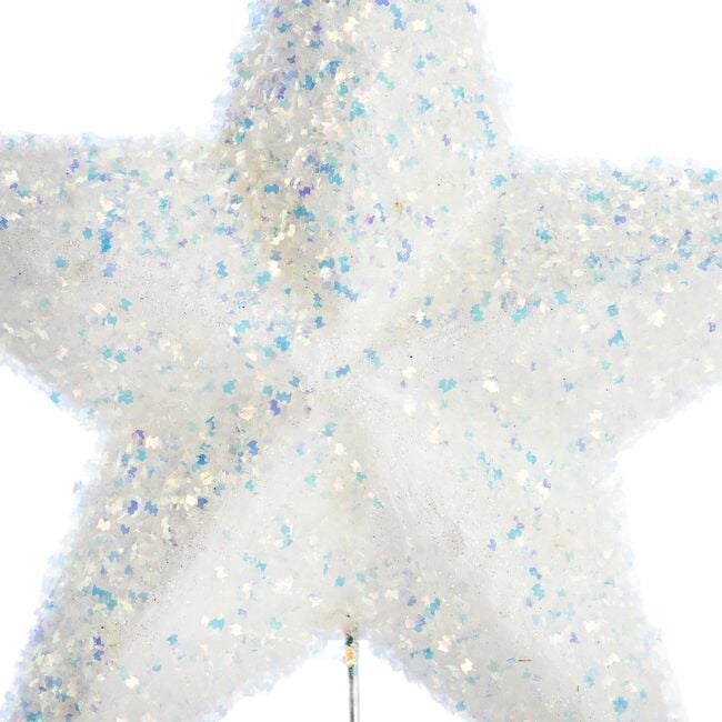 White Glitter 25cm Tree Topper