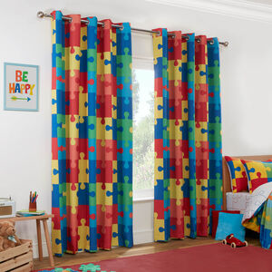 Curtains Home More Jigsaw Curtains Multi 070888