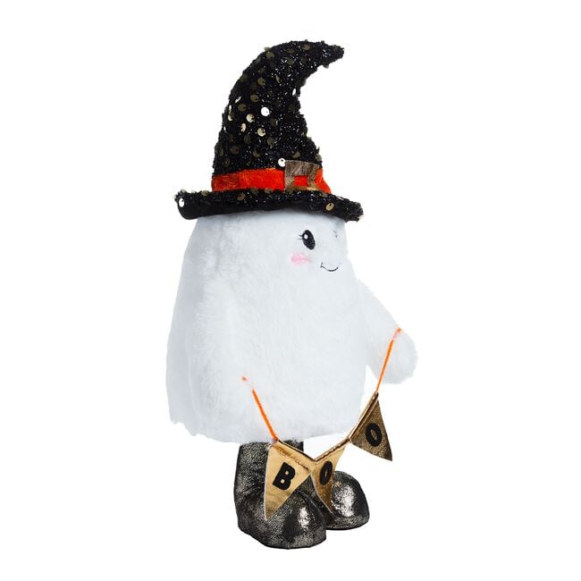 Halloween Décor Standing Plush Ghost With Boo Sign