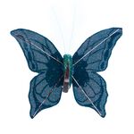 3 Piece Dark Blue Glitter Butterfly Clips