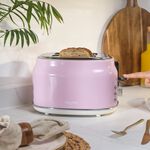 SALTER RETRO PINK CURVED BODY 2 Slice Toaster
