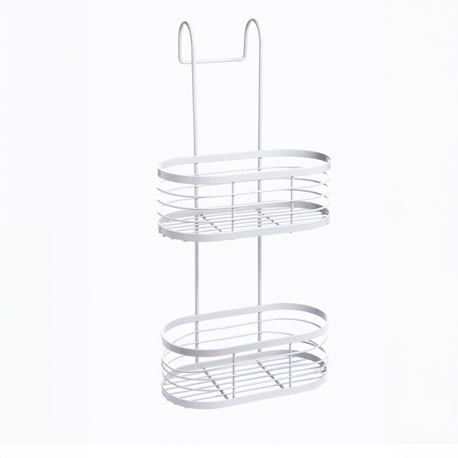 CAUSEWAY BAY TWO TIER OVAL White Hanging Shower Caddy