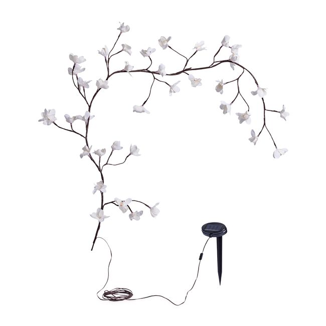 White Magnolia Branch Solar Light