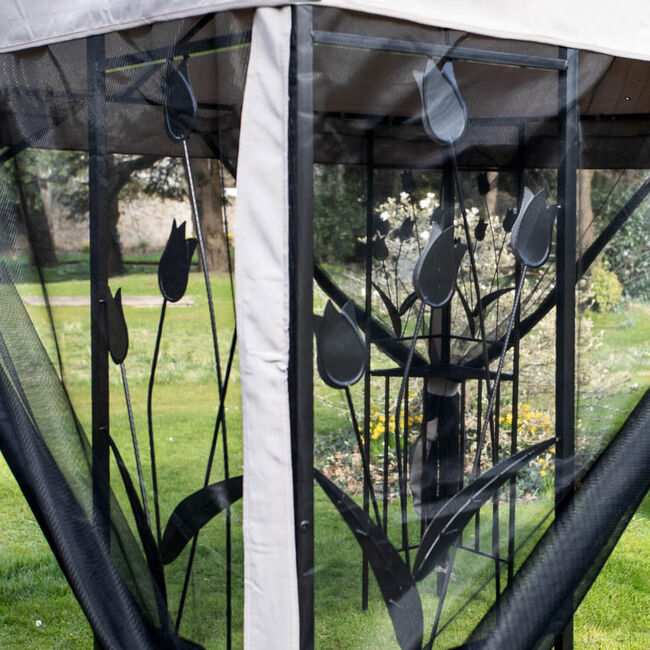 Havana Steel Gazebo with Mesh Curtain 3M x 3M