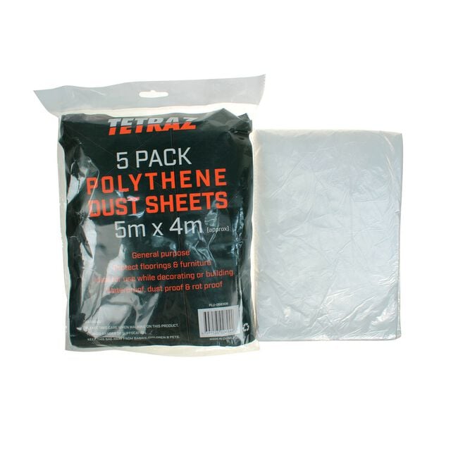 Polythene Dust Sheets 5m x 4m 5 Pack