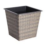 Rattan Square Plant Pot Natural