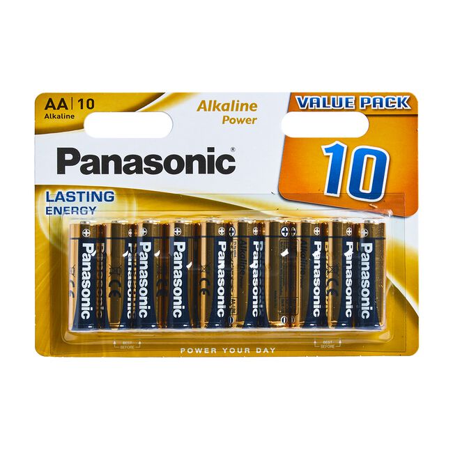 Panasonic Alkaline Power 10 Pack AA Batteries