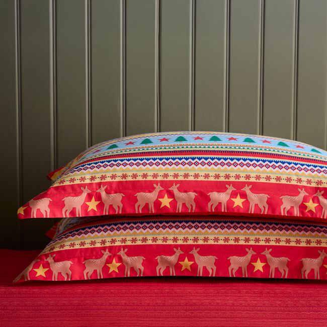 Festive Fairisle Oxford Pillowcase Pair