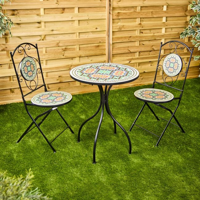 Pedra Mosaic 3 Piece Bistro Set