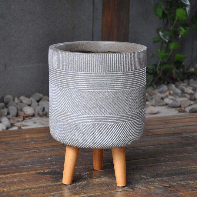 Inca Pedestal Fibre Clay Plant Pot - Small