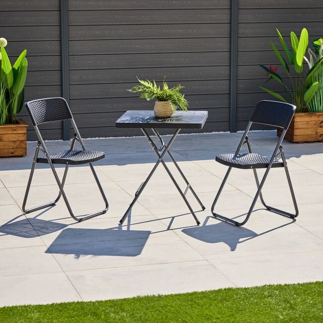 Lille 3 Piece Folding Bistro Garden Furniture Set
