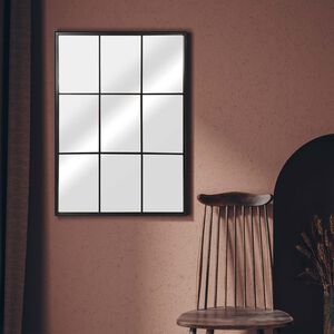 Window Frame Black Mirror 60cm x 90cm