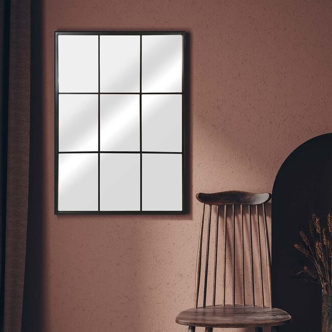 Window Frame Black Mirror 60cm x 90cm