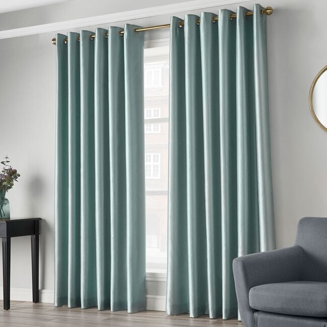 ELEGANZA FAUX SILK DUCK EGG 90x90 Curtain