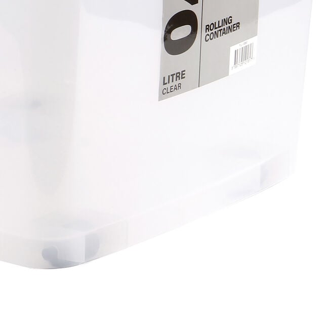 70L Rolling Clear Storage Box