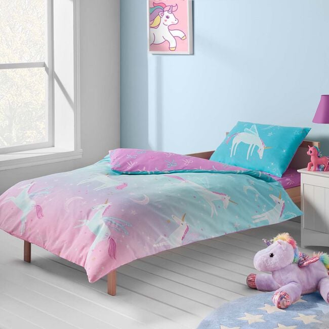 JUNIOR BED DUVET COVER Unicorn Bows