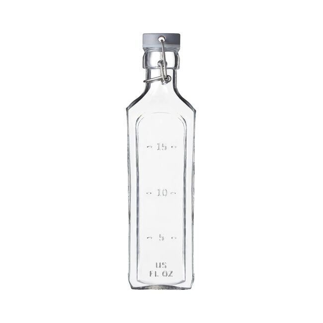 KILNER SQUARE WIDE MOUTH .6L Cliptop Bottle 