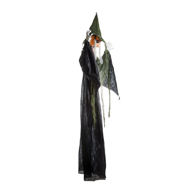 1.9M Hanging Sound Activated Laughing Green Witch