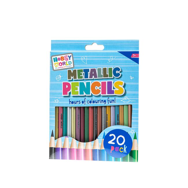 20 Pack Metallic / Neon / Glitter Pencils Assorted