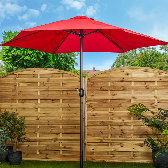 2.7M Crank Sun Parasol - Red