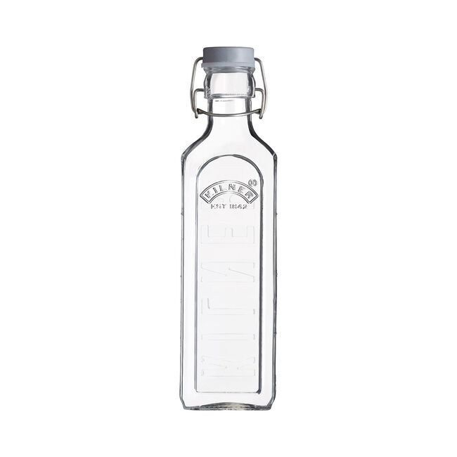 KILNER SQUARE WIDE MOUTH .6L Cliptop Bottle 