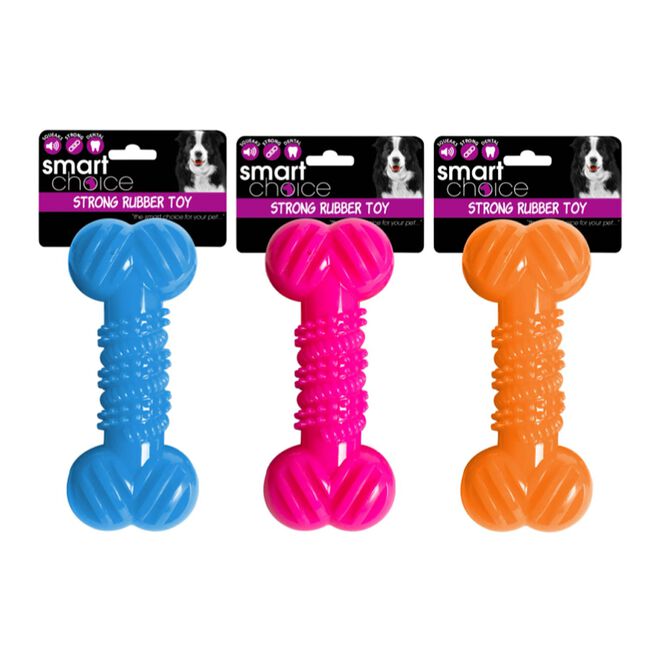 Smart Choice Rubber Bone Dog Toy w/ Squeaker