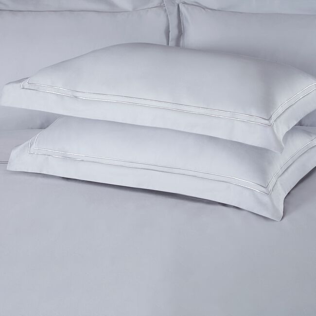 Double Stitch 500TC Oxford Pillowcase Pair Silver