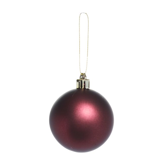 20 PACK BURGUNDY Bauble Set