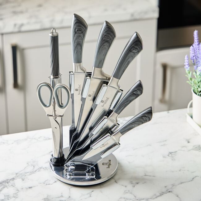 Berlinger Haus Smoked Wood Knife Block Set 8 Piece