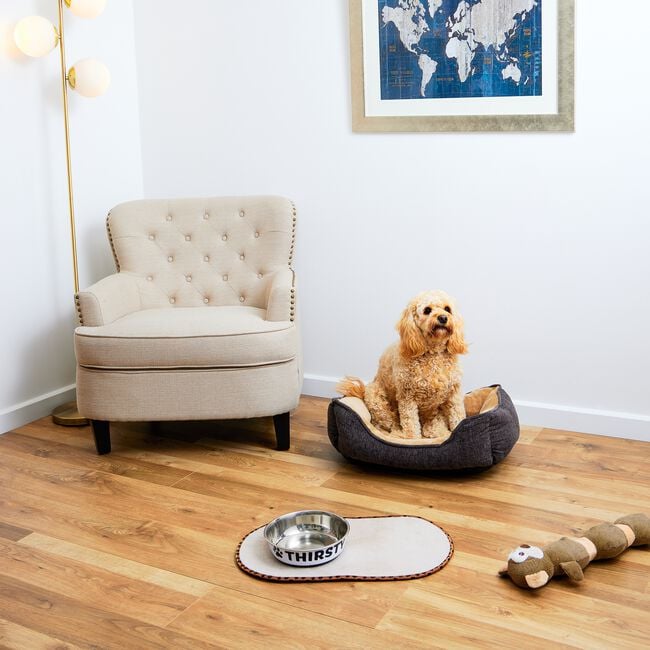 Chenille & Coral Fleece Pet Bed - Medium