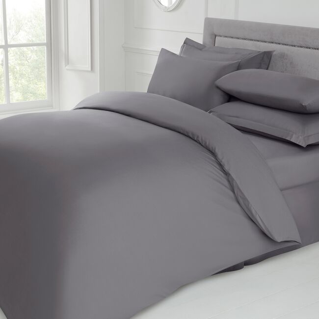 SUPER KING DUVET COVER  Grey 200tc