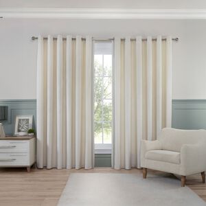 EMBROIDERED TRIM VELVET IVORY 66x54 Curtain