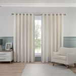 EMBROIDERED TRIM VELVET IVORY 66x54 Curtain