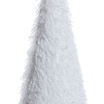 Feathered Cone Christmas Tree Decoration - White
