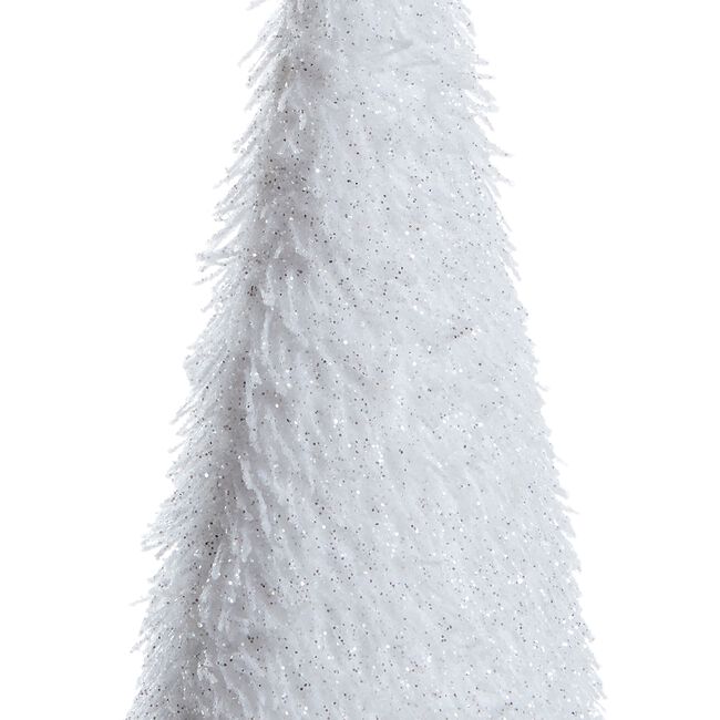 Feathered Cone Christmas Tree Decoration - White