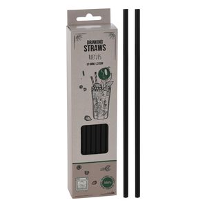 Excellent Houseware Black Drinking Straws 50Pk