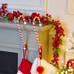 2 Candy Cane Christmas Stocking Holders - 29cm