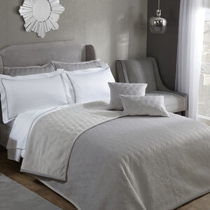 Quilted Velvet Bedspread 220cm 230cm - Grey