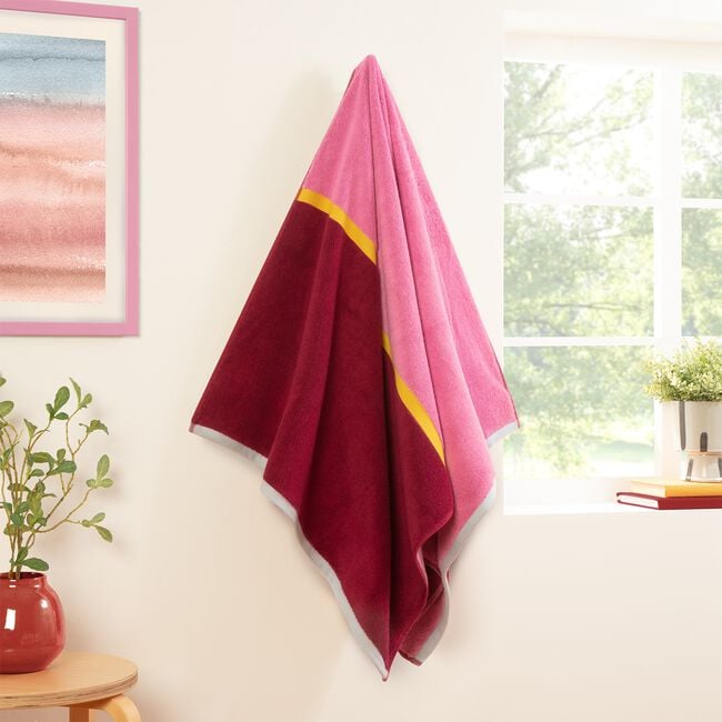 COLOUR BLOCK  BERRY Bath Sheet