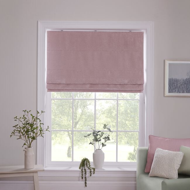BLACKOUT & THERMAL TEXTURED ROSE 90X140cm Roman Blind