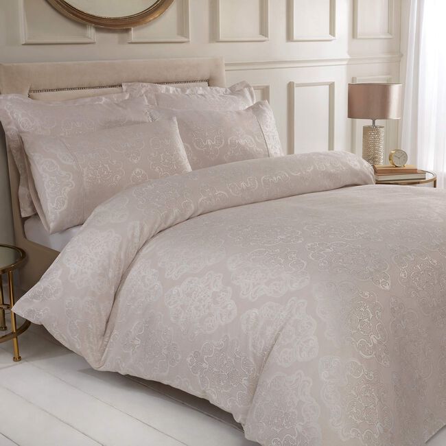 KING SIZE DUVET COVER Enniskerry Jacquard Champagne