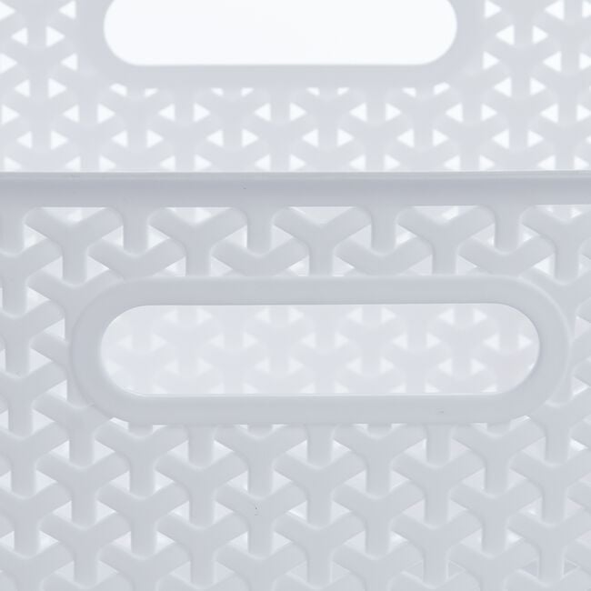 Geometric 19L White Storage Basket