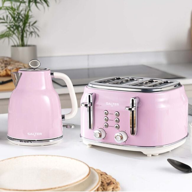 SALTER RETRO PINK 1.7L Rapid Boil Kettle