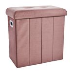 FOLDING SLIM DUSTY ROSE STORAGE Ottoman