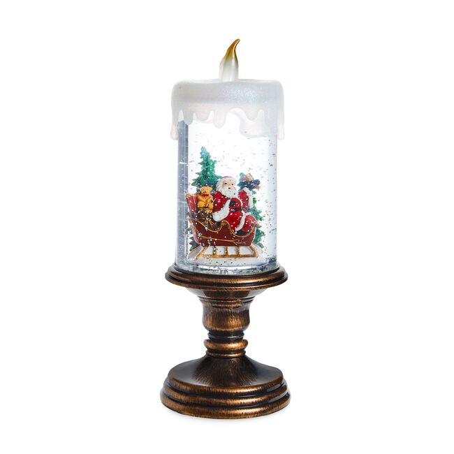 Light Up Swirling Christmas Candle Scene