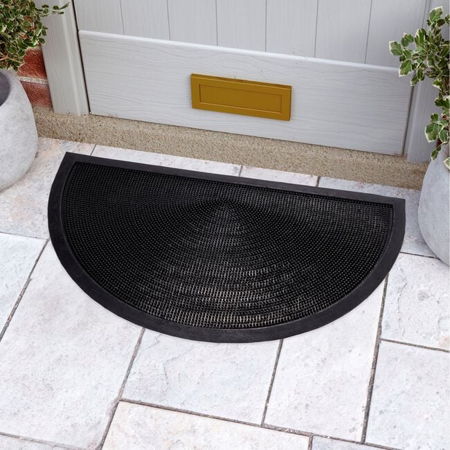 Rubber Pin Half Moon Doormat 45cm x 75cm