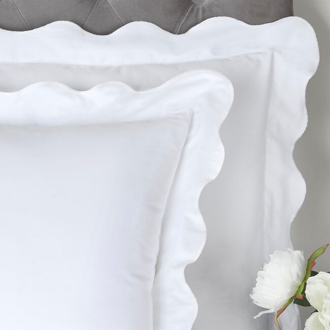 DOUBLE DUVET COVER Appletree Scallop Edge White