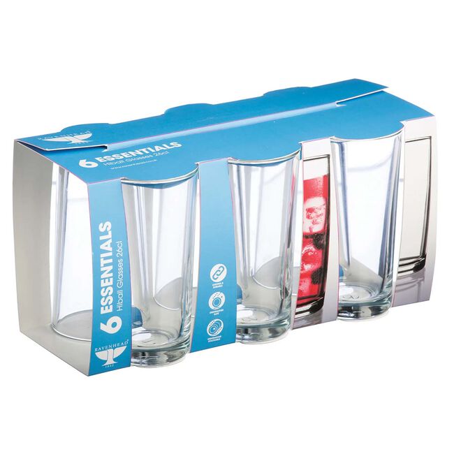 Essentials 26cl Hi-Ball Glasses Set Of 6